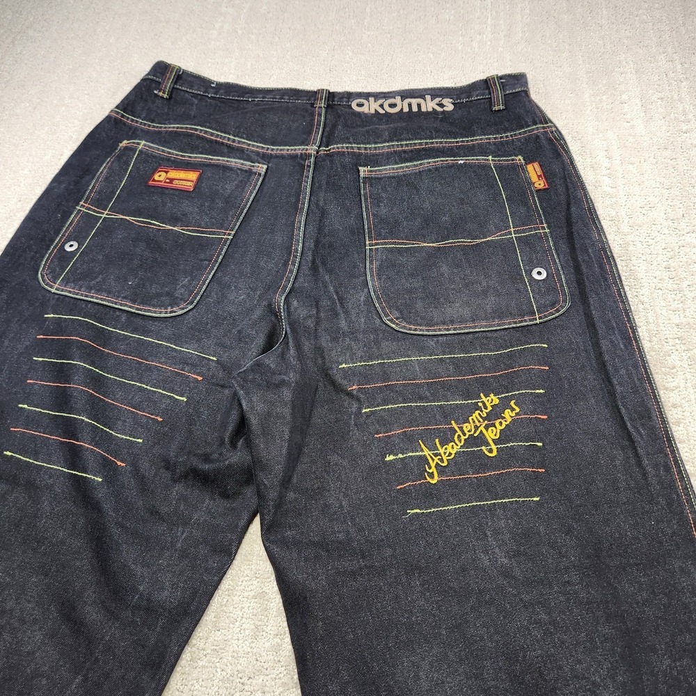 Vintage Y2K Akademiks Jeans Men 40x32 *READ Super Baggy Embroidered Denim Wide